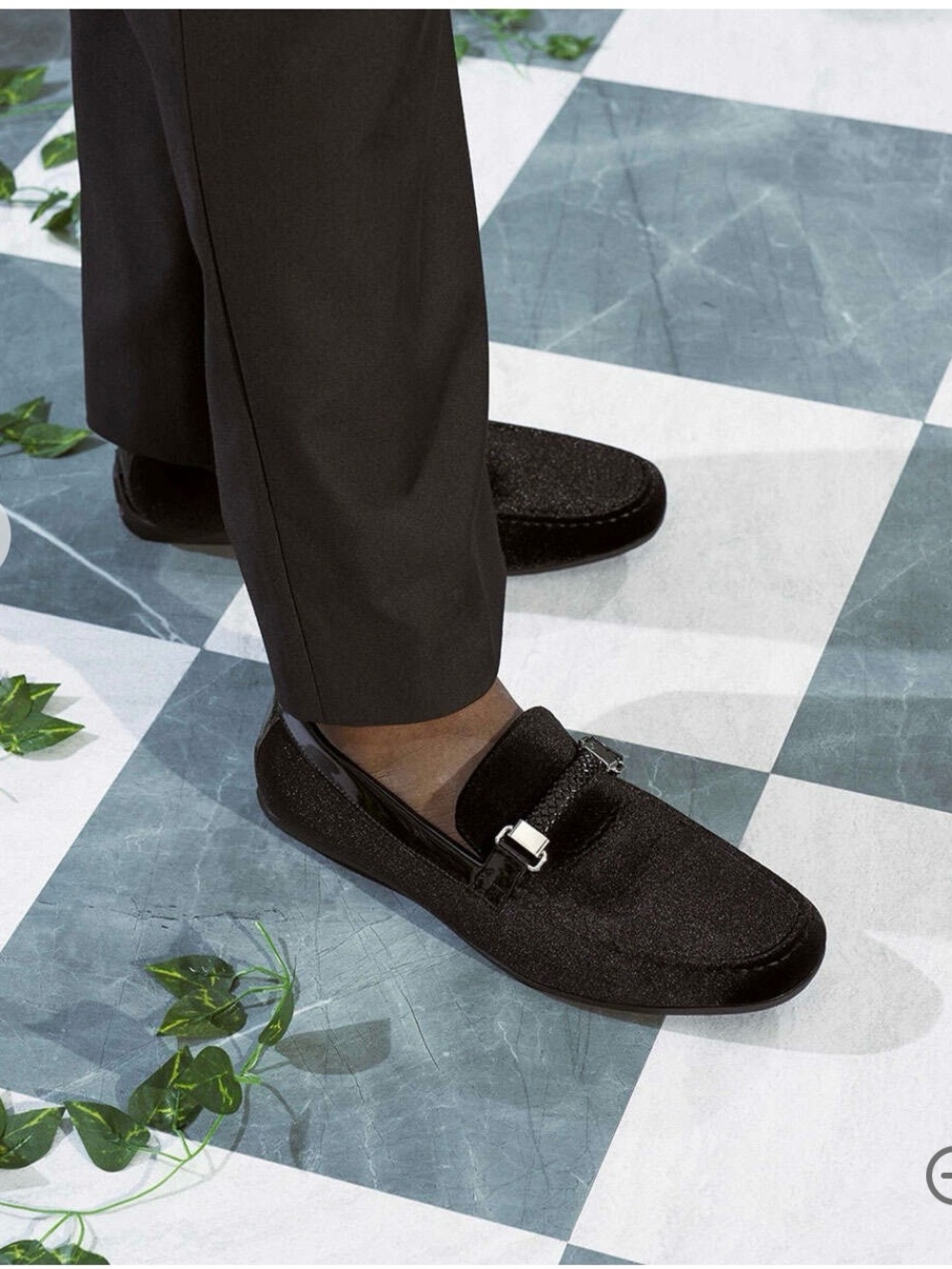 Stacy Adams Black Suede Braided Bit Loafers